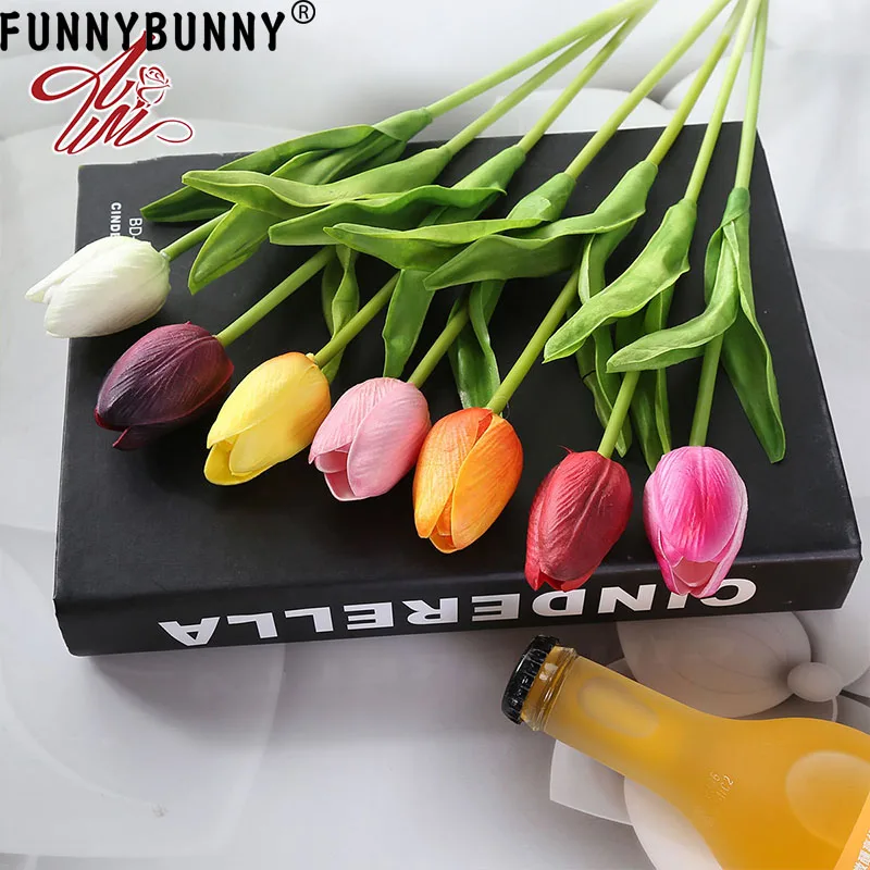 FUNNYBUNNY Мини Искусственные тюльпаны цветы для вечеринки дома Свадебные украшения