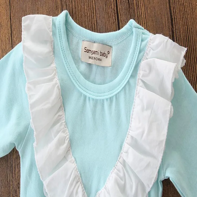 Боди с длинными рукавами для маленьких девочек Летний комбинезон сна