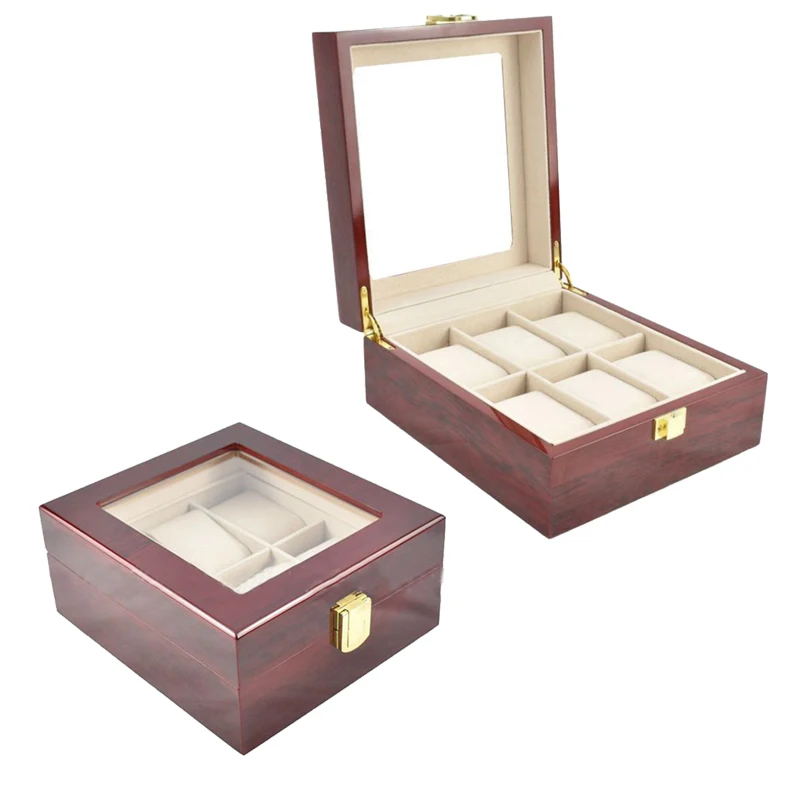6 Grids Handmade Wood Watch Box Clock Case Time for Holding | Аксессуары для наручных часов