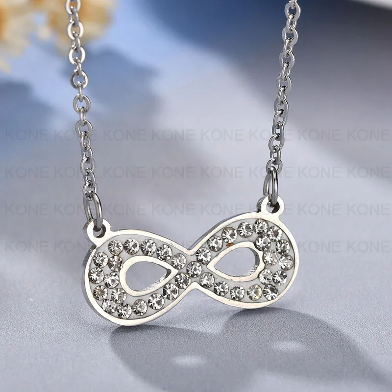 Женское ожерелье и кулон из нержавеющей стали UZONE бесконечное Ювелирное