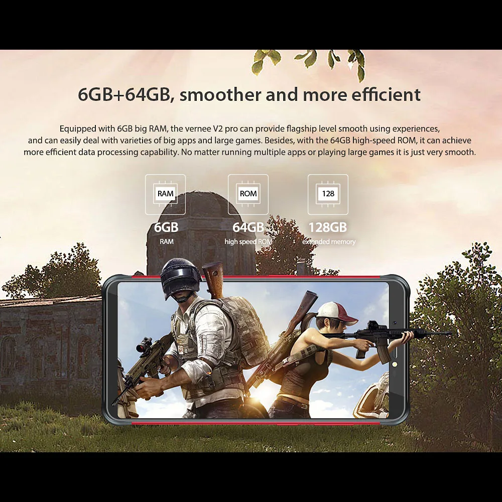 Vernee V2 Pro 4G мобильный телефон IP68 Водонепроницаемый FHD+ 2160*1080p Face ID 6 ГБ+ 64 ГБ 21 Мп+ 5 Мп 13 МП+ 5 МП 4 камеры 6200 мАч прочный телефон