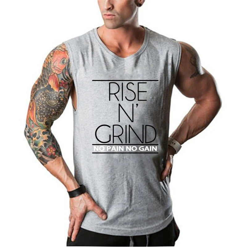 Brand Summer Gym Tank Top Men Cotton Running Vest Muscle Sleeveless Sport T Shirt Fitness Clothing Bodybuilding Stringer Tanktop | Спорт и