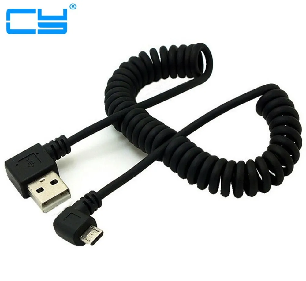 90 graus eine esquerda em angulo micro usb macho para masculino winkel mola trecho Retratil cabo de sincronizacao | Компьютеры и офис