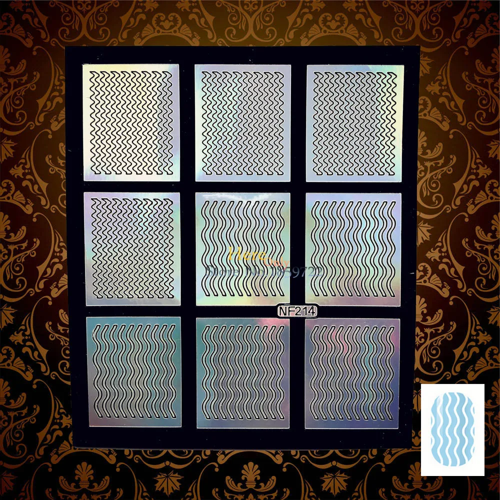 1 шт. DIY сетчатый цветок полый узор блестящий дизайн ногтей картина наклейка HJV210