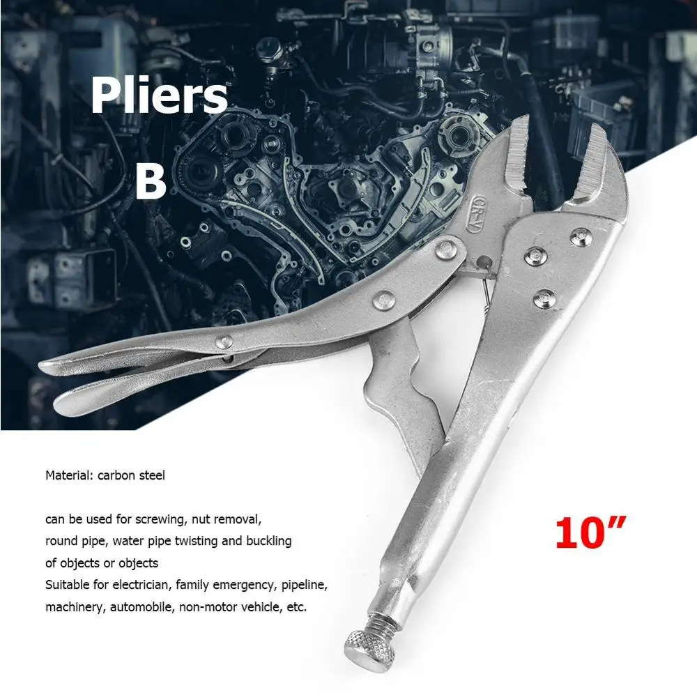 Straight Jaw Pliers Сварочный инструмент из углеродистой стали, регулируемые противоскользящие круглые/прямые плоскогубцы, фиксирующие тиски, щипцы, зажим - Цвет: Straight Jaw Pliers