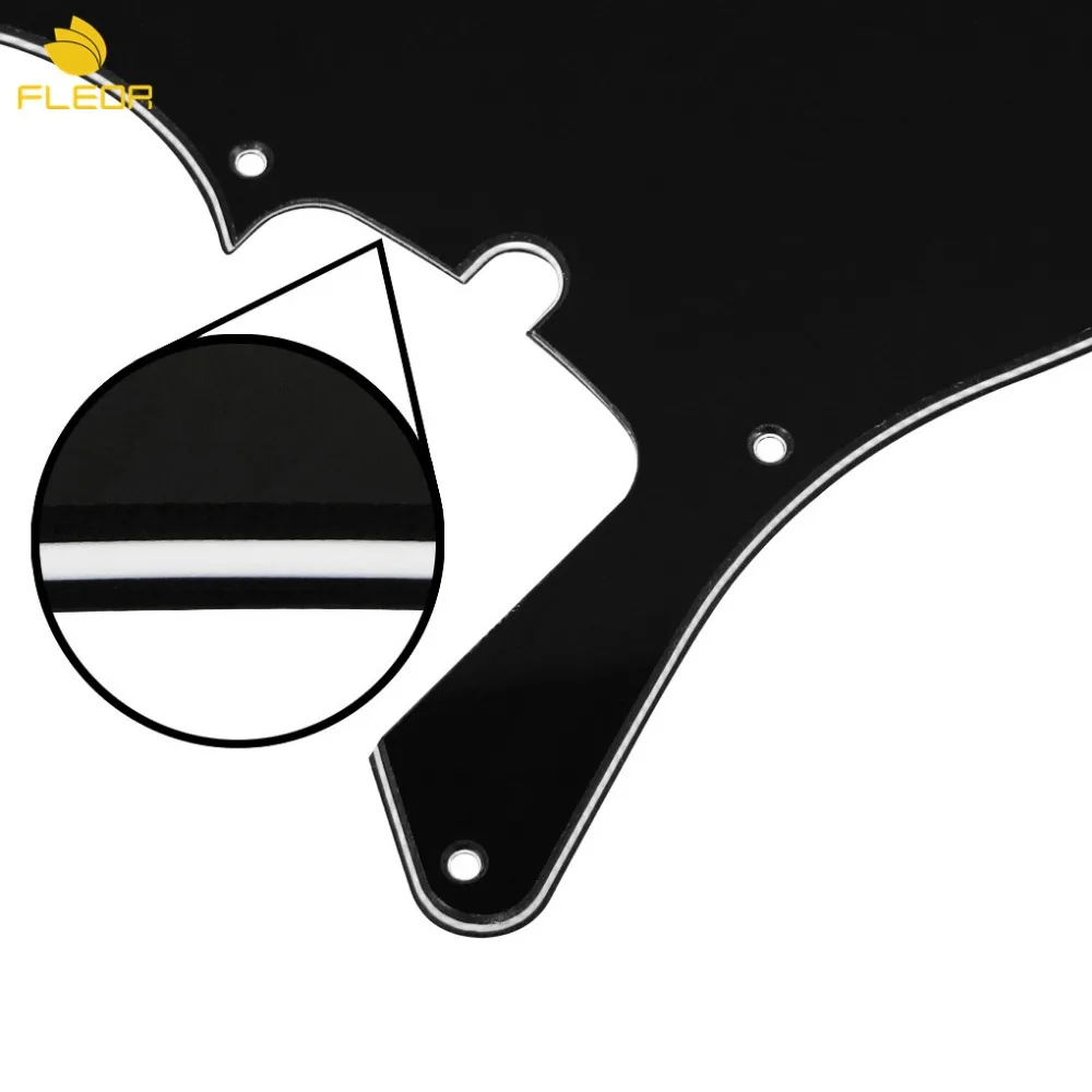 FLEOR Jazz JB Bass Pickguard Pick Guard Scratch Plate Black 3Ply &amp Screws for 4 String Guitar Accessories | Спорт и развлечения