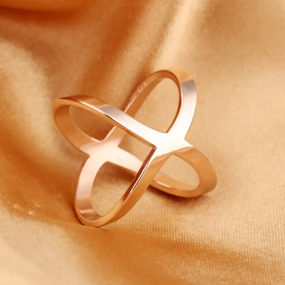 Farnergo IP розовое золото цвет нержавеющая сталь арт деко кольцо для женщин модные