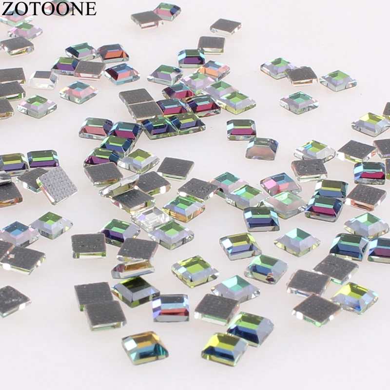 ZOTOONE 100 шт. Горячая фиксация Стразы искусственное стекло квадратная форма стразы s
