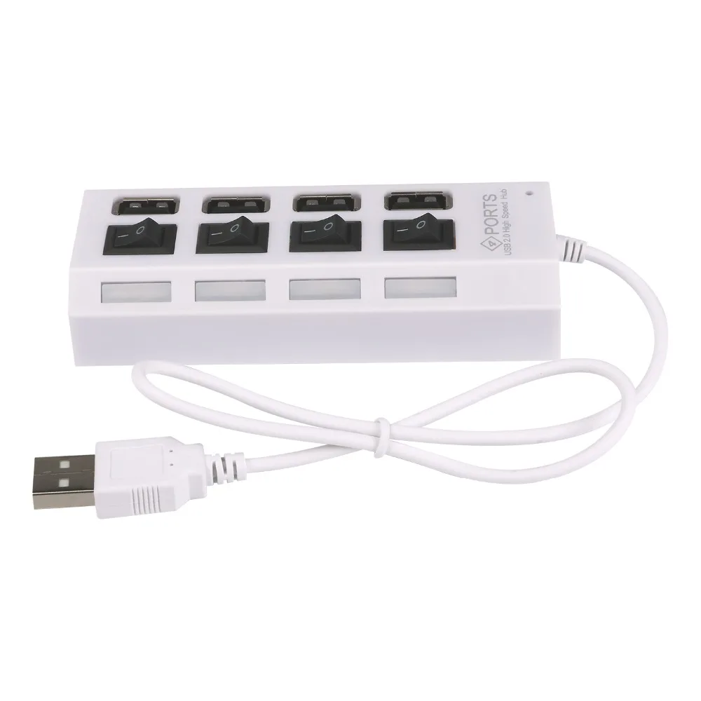 JZYuan 4 порта USB концентратор 2 0 высокоскоростной разветвитель 480 Мбит/с LED с