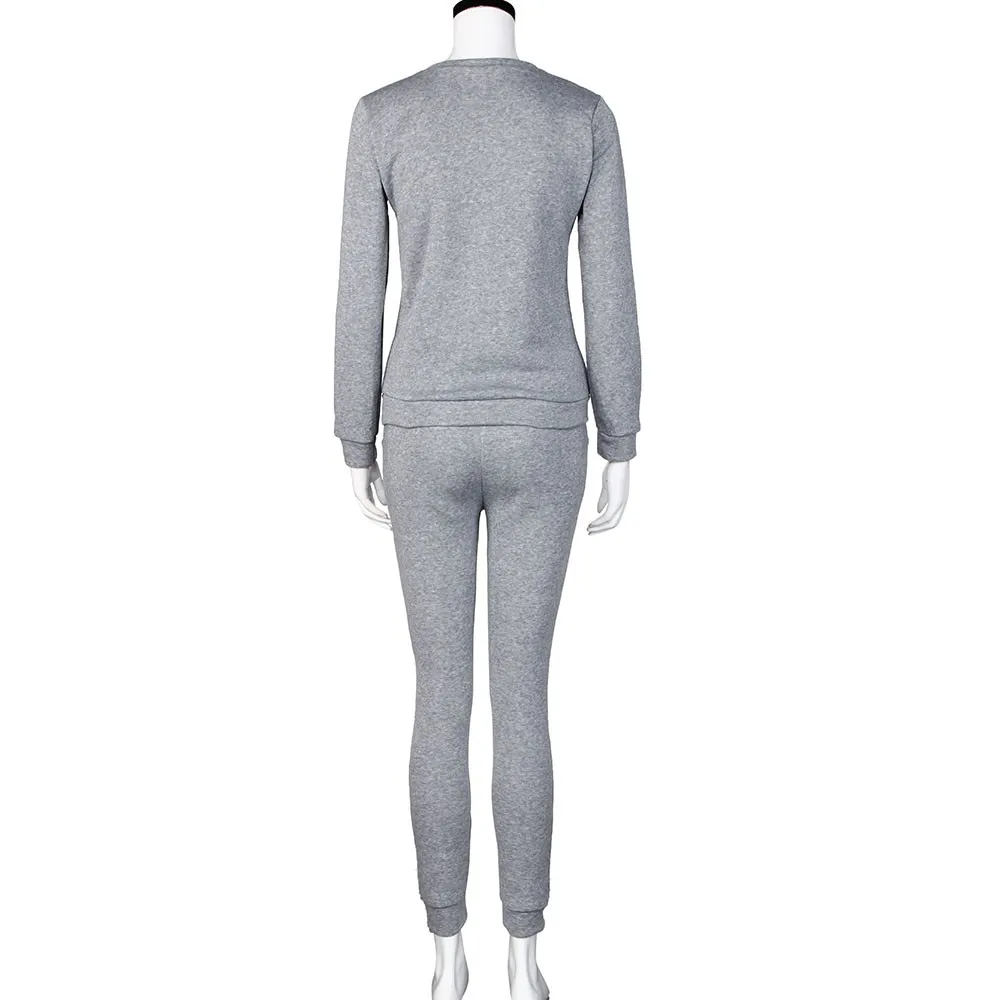 Мода 2017 г. Для женщин Спортивная осень-зима спортивные костюмы с длинными