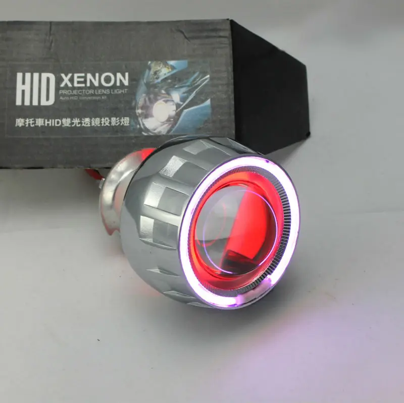 2 5 дюймовый 35 Вт HID биксеноновый объектив для проектора красный дьявол глаза Purpl