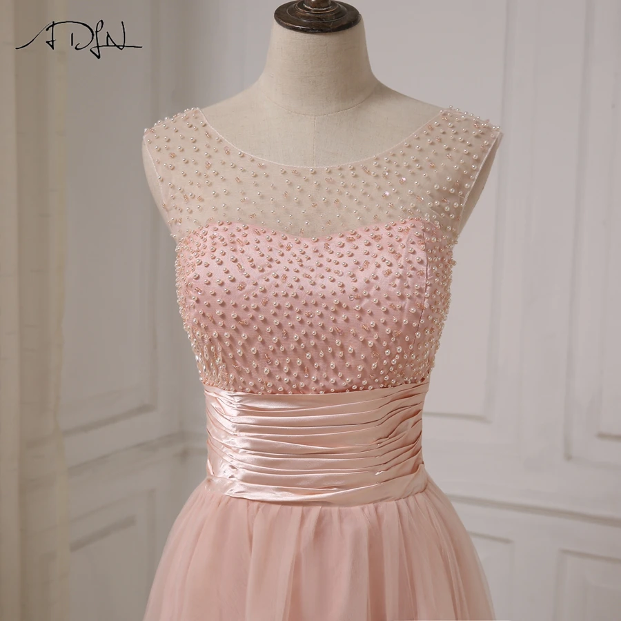 ADLN Cheap Pink Cocktail Dresses Cap Sleeve Applique Pearls Girls Short Party Gowns Zipper Up Back Customized Deisgner|short party gowns|pink