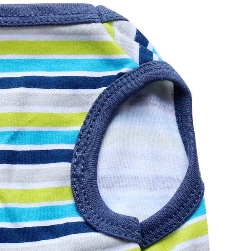 Одежда для собак эластичная собачья жилетка одежда дышащая полосатая футболка