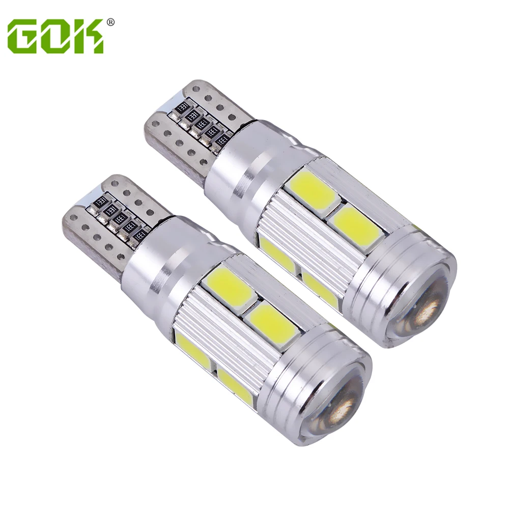 50 шт./лот T10 Светодиодная лампа canbus 194 ксеноновая Белая светодиодная CANBUS 10SMD led 5730