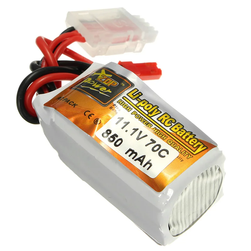 Аккумуляторная Lipo батарея ZOP power 11,1 В 850 мАч 70C 3 S Lipo батарея JST штекер