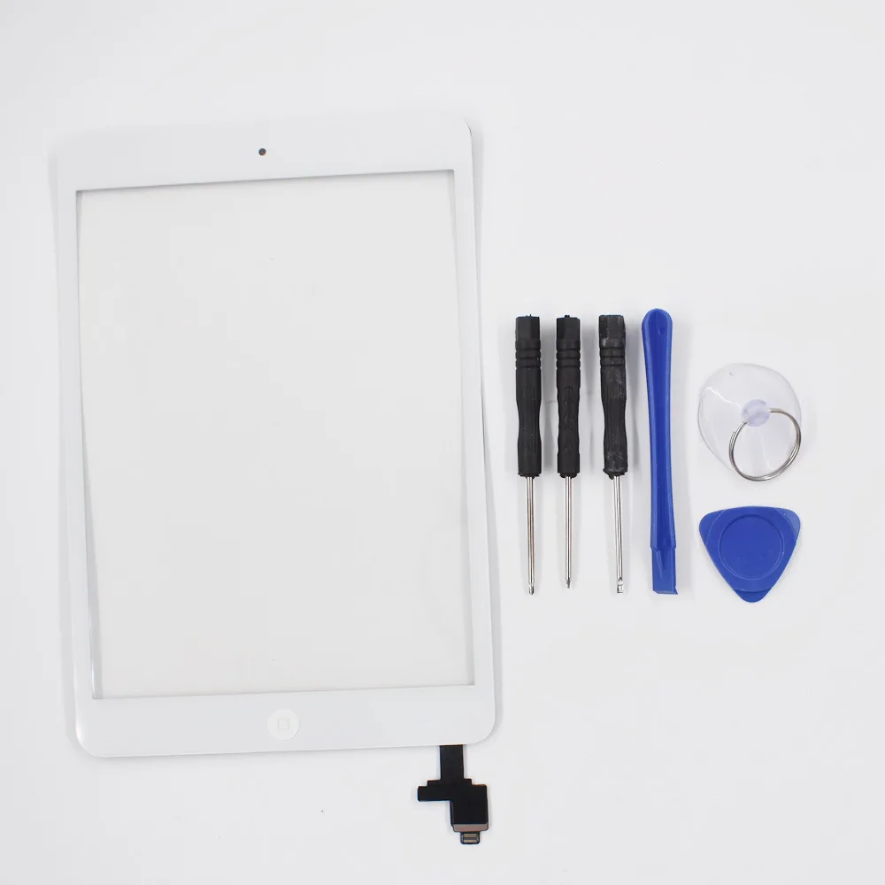 Планшет сенсорный экран стекло дигитайзер Замена + IC Кнопка Домой для iPad Mini 1 2