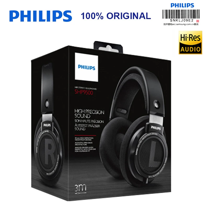 Philips SHP9500 HIFI Professional наушники Active шум отмена неодимовые драйверы гарнитура для Xiaomi