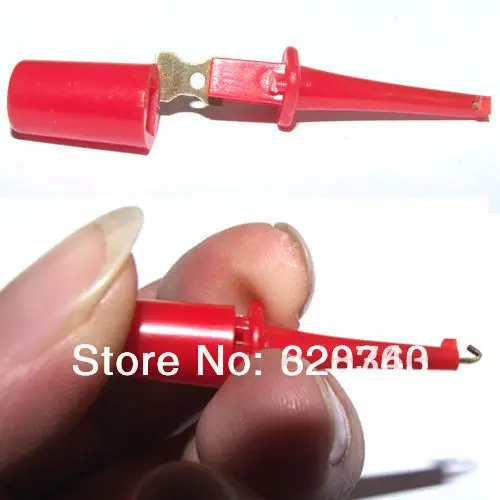 Free Shipping 100/pcs Wholesale mini SMD IC Single Hook Clip Grabbers Test Probe cable for multimeter wire lead | Обустройство дома