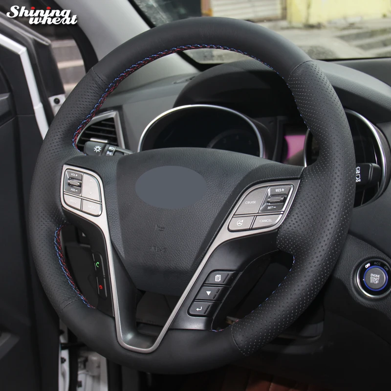 Чехол на руль BANNIS из натуральной кожи для Hyundai Santa Fe 2013-2015 | Автомобили и мотоциклы