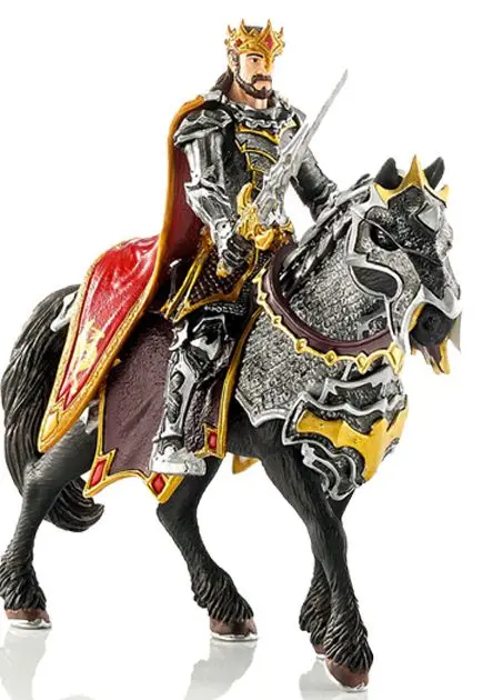 

ПВХ фигурка модель средневековая Европейская Волшебная мифология модель древних солдат рыцарь-король дракона из принта