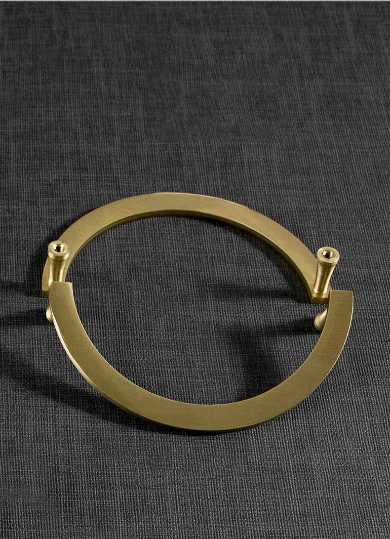 Semi-circular Brass Knob/Handle Chinese Style Cabinet/Bookcase Handles Drawer Pull Golden Furniture Handle
