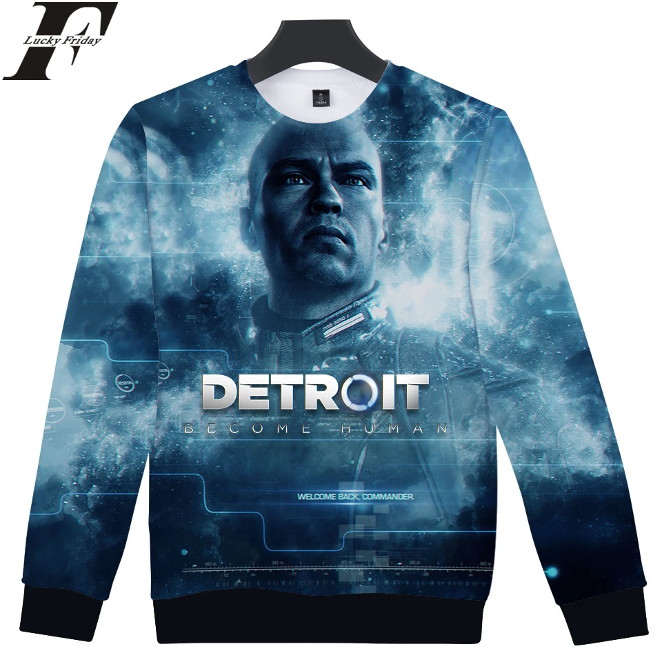 LUCKYFRIDAYF Detroit Become Human 3D Sweatshirt RK800 Uniform Capless Man/Women Casual Regular Closthes Plus Size 4XL | Женская одежда