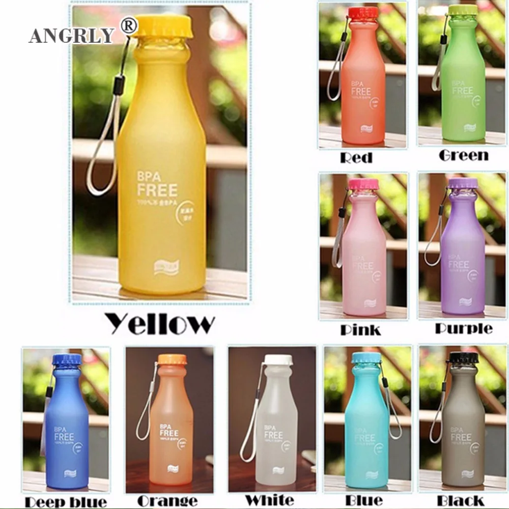 

Portable Water Bottle 550mL High Quality Plastic Frosted Leak-proof for Outdoor Sports Running Camping Drinkware 1PCS/Lot