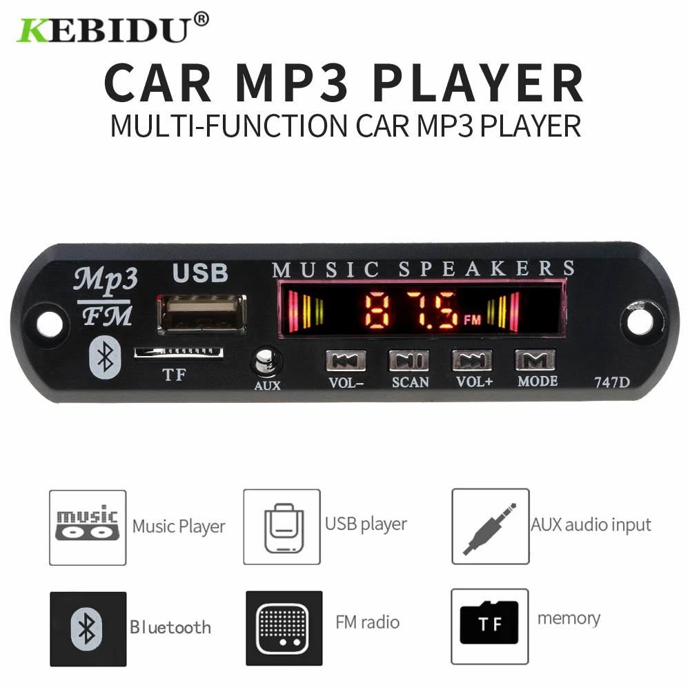 MP3 плеер декодер доска FM радио TF USB 3,5 мм AUX модуль Bluetooth приемник автомобильный комплект аудио для IPhone 8 XS Xiaomi Mi