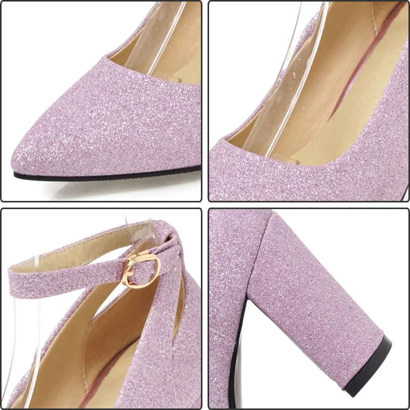 Женские туфли лодочки на высоком каблуке с ремешком щиколотке|glitter high heel shoes|high heels