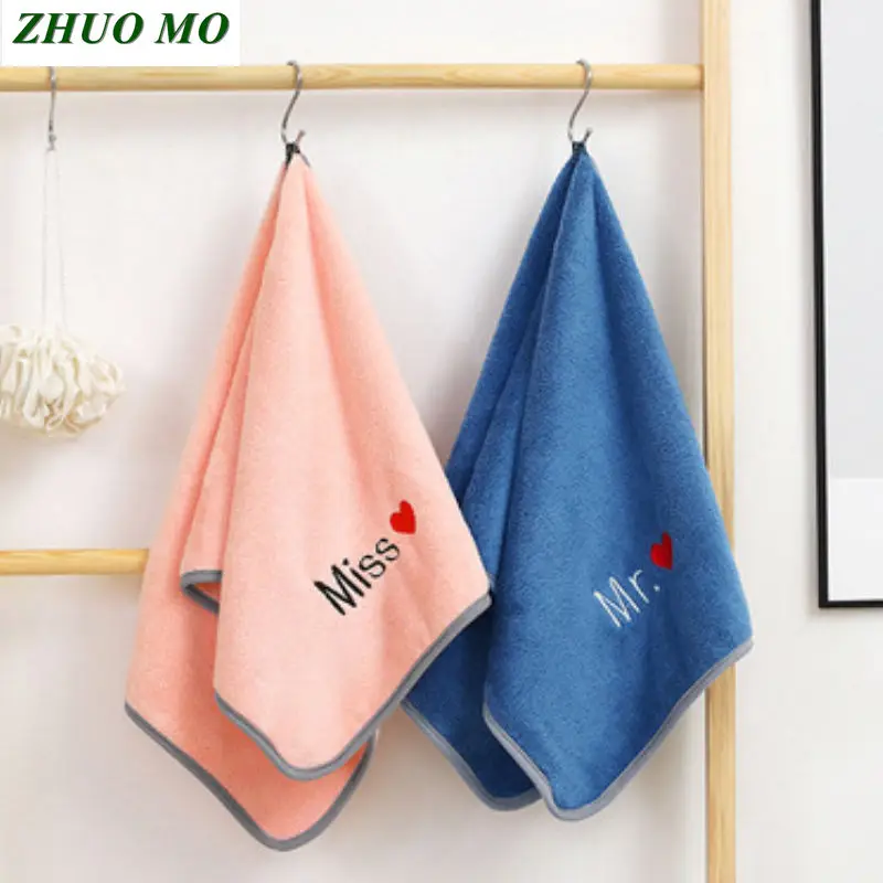 

2pcs/lot 35*75cm face Towels bathroom pink Super absorbent Couple gift wedding decoration bride to be for home travel towels