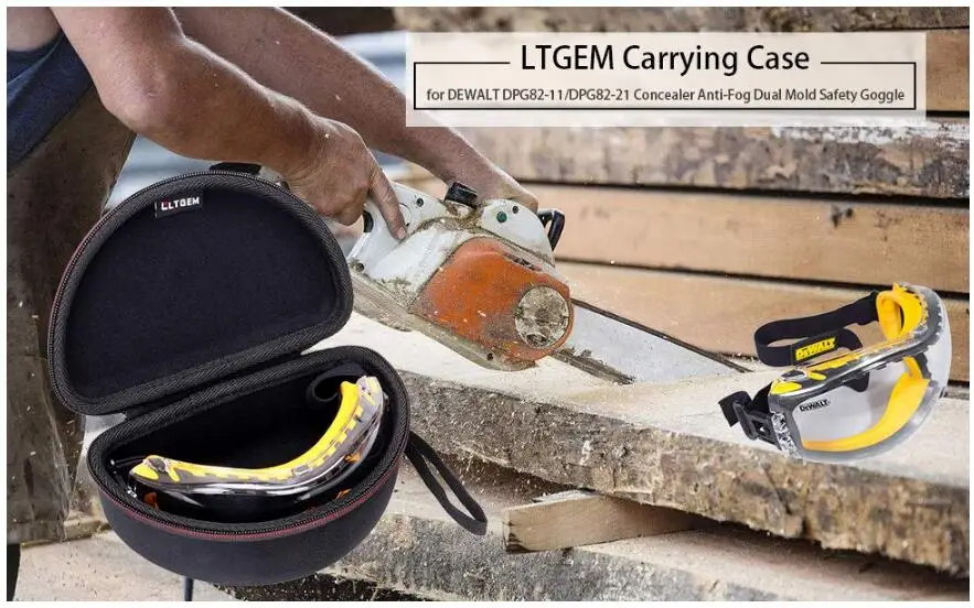 LTGEM EVA жесткий Дорожный Чехол для переноски для DEWALT DPG82-11/DPG82-21 консилер Анти-туман двойная форма защитные очки