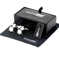 memolissa display box cufflinks music cufflinks drum design silvery white red cuff links for men free tag wipe cloth