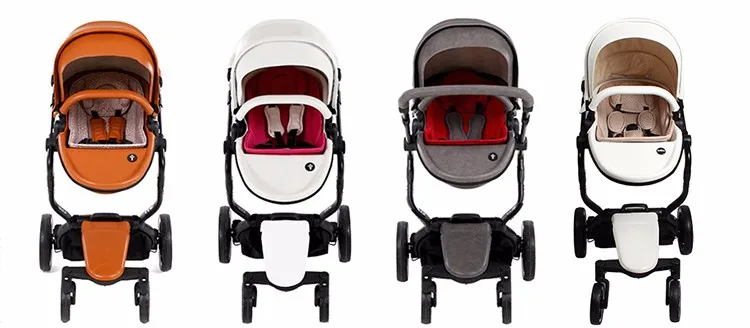 Foofoo детская коляска Эко-кожа детская коляска 2 в 1