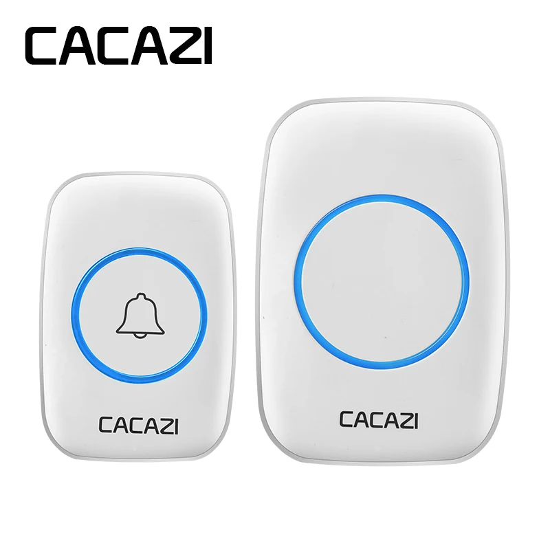 Cacazi Новые AC 100-240 В Водонепроницаемый Беспроводной Дверные звонки 38 кольца 3 объем дверной звонок 300 м удаленный цифровой дверной звонок EU/US/UK plug - Цвет: Белый