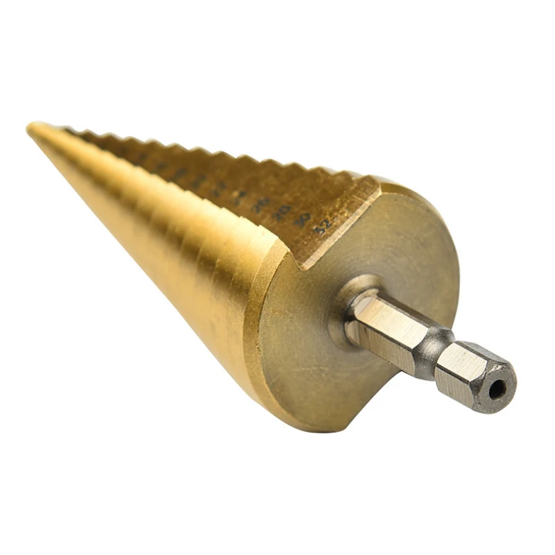 Ступенчатое сверло из быстрорежущей стали 4 32 мм шестигранный титановый конусный