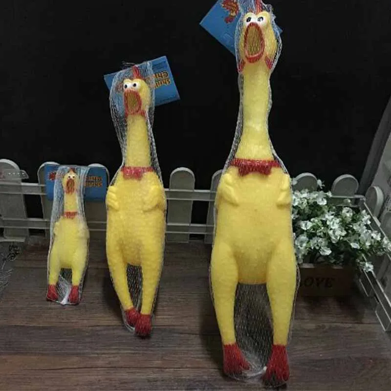 S/M/L кричащая курица собака жевательные игрушки Сжимаемый звук питомец кошка