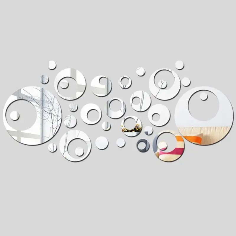 Модные современные обои 28 шт./компл. съемный из серии "сделай сам", зеркальные настенные Стикеры s домашний декор для стен, Стикеры