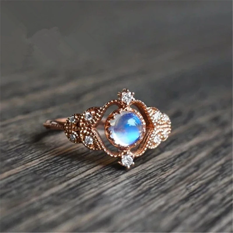 Fashion Beautiful Zircon Beads Butterfly Shaped Design Rose Gold Filled Ring For Woman Jewelry Wedding Engagement Gifts | Украшения и