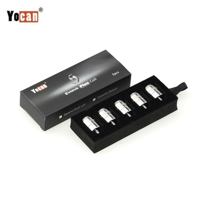 

5pcs/pac Original Yocan Evolve Plus QDC Coil Quartz Dual Coils for Evolve Plus Pandon Dab Wax Vape Pen Vaporizer Kit E Cigarette