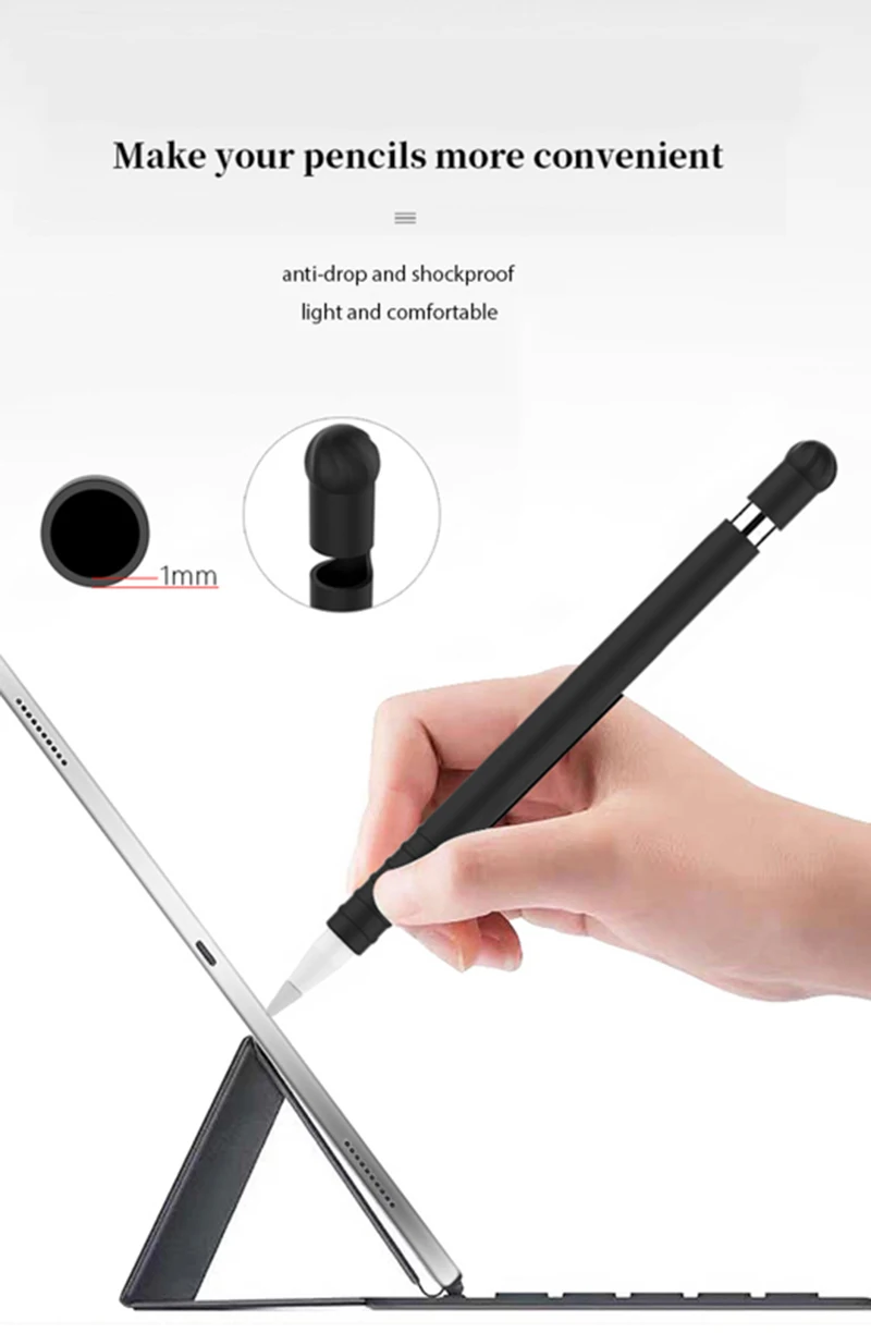 Чехол для Apple Pencil, цветной Мягкий силиконовый чехол, совместимый с iPad Touch, стилус, защитный чехол для iPad Pro