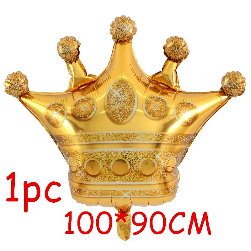 18pcs/lot 12inch Metallic Chrome Confetti Latex Balloon Baby Bridal Wedding Red Heart Bubble Helium Balls Party Decor Balaos - Цвет: 1pc Large Crown