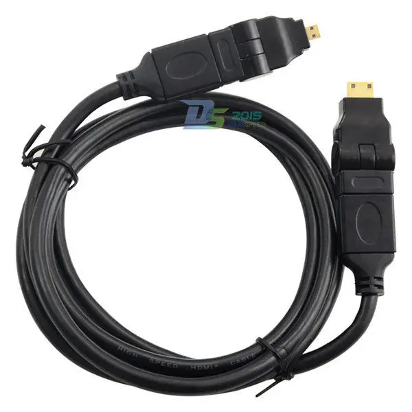 Danspeed 1 8 м 6 футов HDMI Mini Micro Male поворотный кабель 360 градусов Поворот аудио разъем