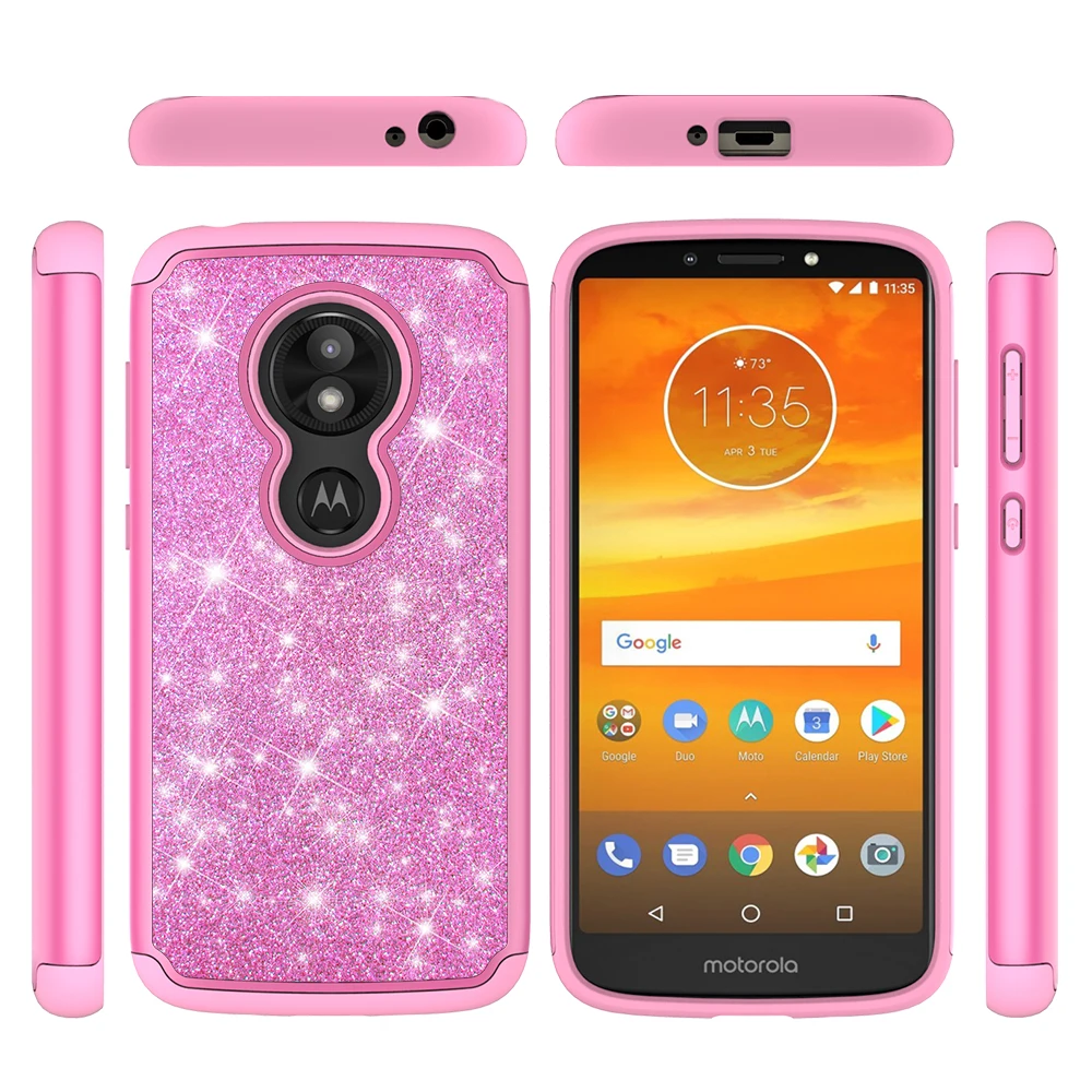 Чехол для Moto E5 Play блестящий двухслойный силиконовый чехол из поликарбоната Motorola