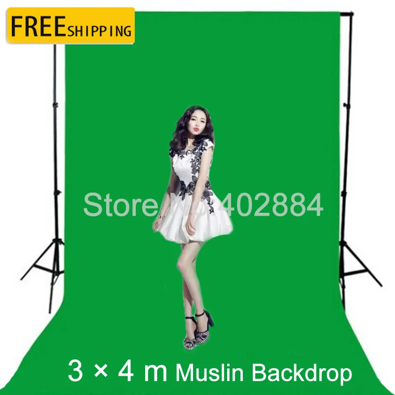 Фотостудия 3x4 м зеленый экран Фотофон валентинка хлопковый муслиновый фон для