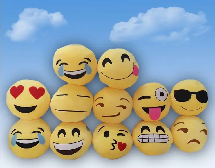 14 стилей мягкие Emoji смайли смайлик желтый круглый подушка фаршированные плюшевые