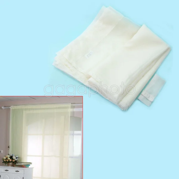 Практичная домашняя декоративная бежевая прозрачная вуаль оконная занавеска из