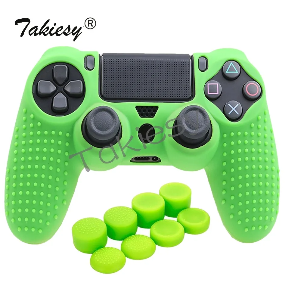 Takiesy 9 в 1 для Dualshock 4 PS4 Slim Pro контроллер шипованных кожи Премиум Защитная мягкие Нескользящие силиконовый захват чехол