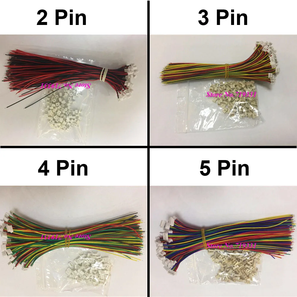 100 комплектов JST 1 25 мм 2 3 4 5 6 7 8 9 10 контактный разъем с проводным кабелем|wire pins|4 pin