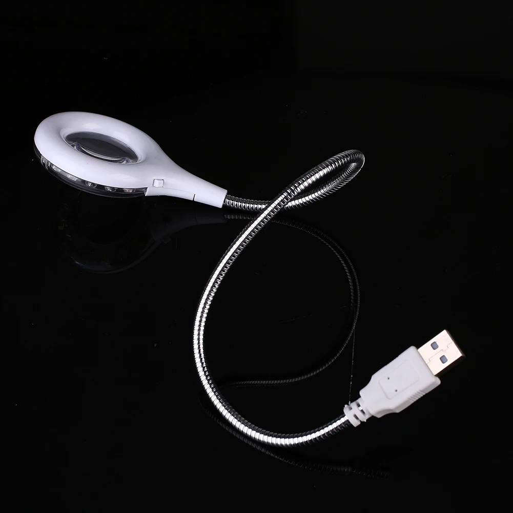 18LED супер яркий USB ночной Светильник увеличительное черно-белая лампа холодный белый