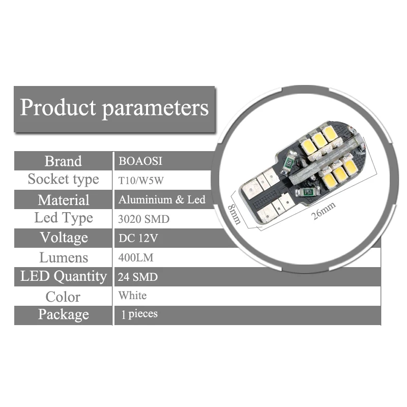 1 сверхъяркий светодиод T10 3020SMD подсветка номерного знака без ошибок для Hyundai Sonata